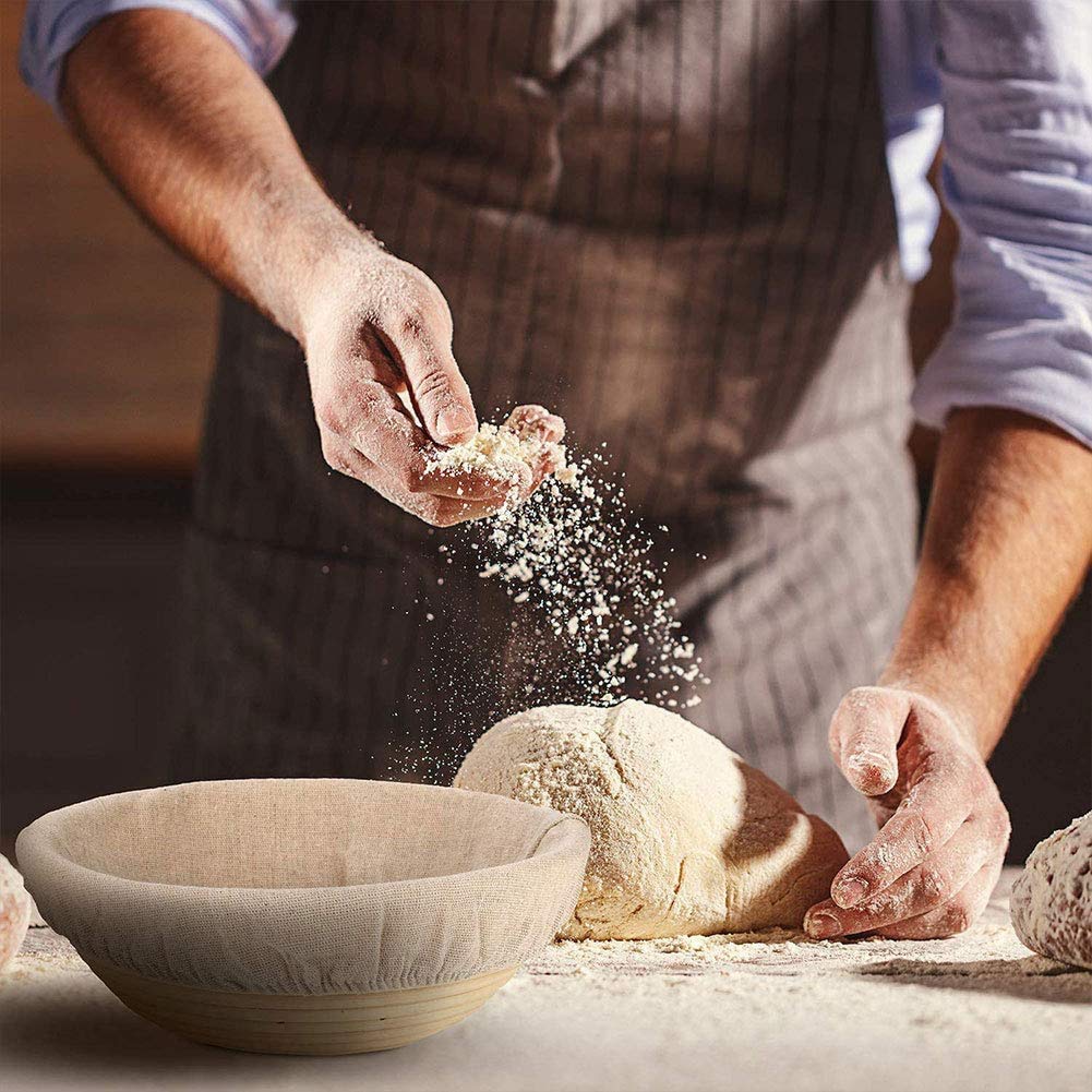 Premium Round Banneton Proofing Basket Linen Liner - 6 Pack 10 Inch Bread Cloth for Sourdough, Artisan & Homemade Bread Baking - Perfect for Professional Bakeries & Home Kitchen Use