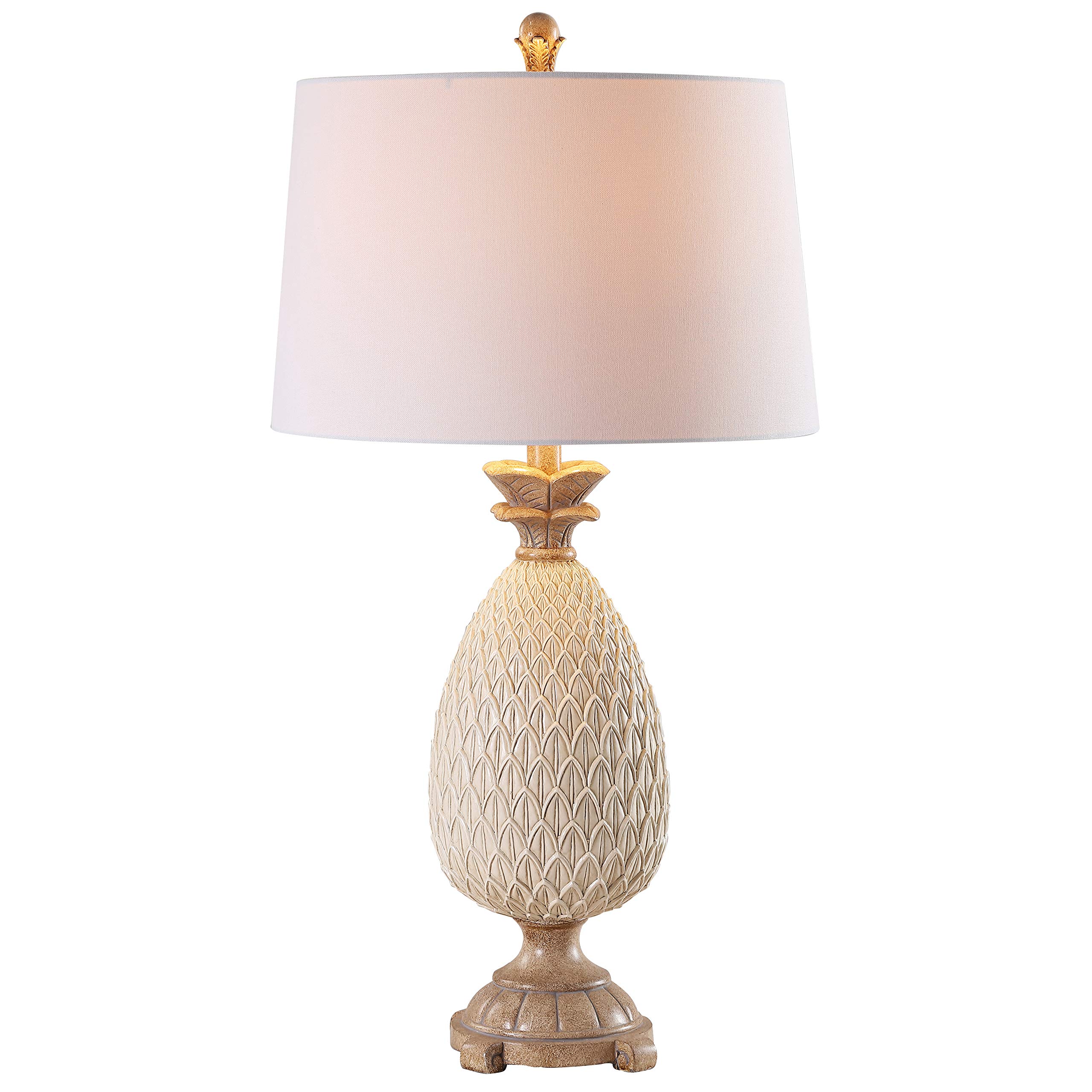 SAFAVIEH Briar Coastal Antique Cream & Brown Pineapple Table Lamp Set of 2 - 31