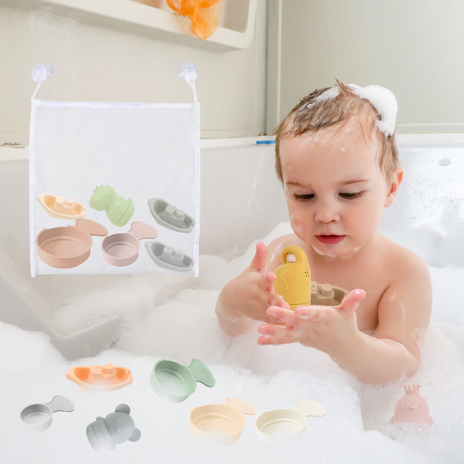 UOY Baby Water Toys for 1+ Year Old - Safe Silicone Bath Toys for Toddlers & Kids - Fun Water Play Gifts for Boys & Girls - Perfect for Bathtime, Pool, Beach & Outdoor Water Activities