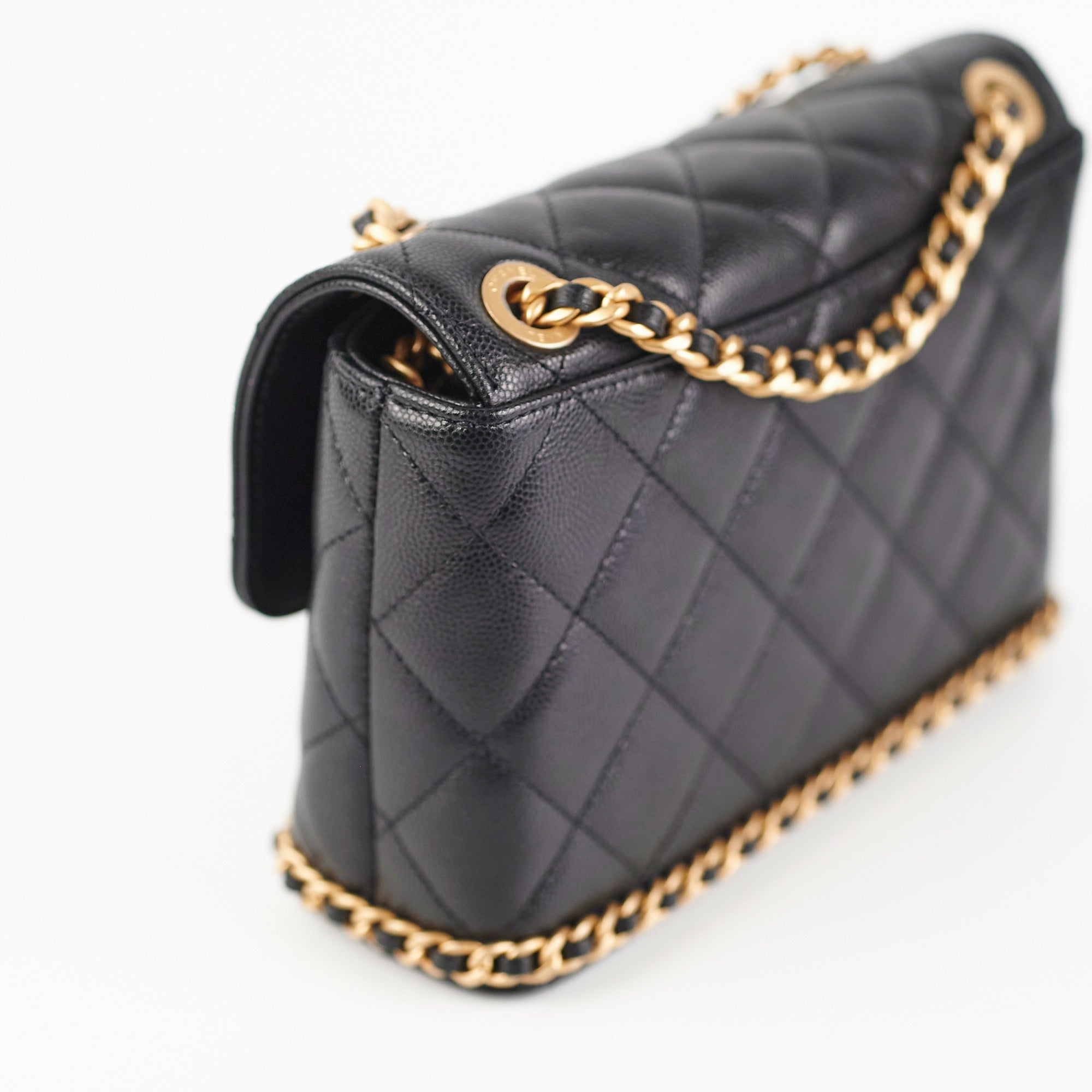 Chanel Classic Flap Bag Black Caviar Leather Shoulder Bag for Women - Perfect for Evening Parties, Date Nights & Luxury Fashion Accessories