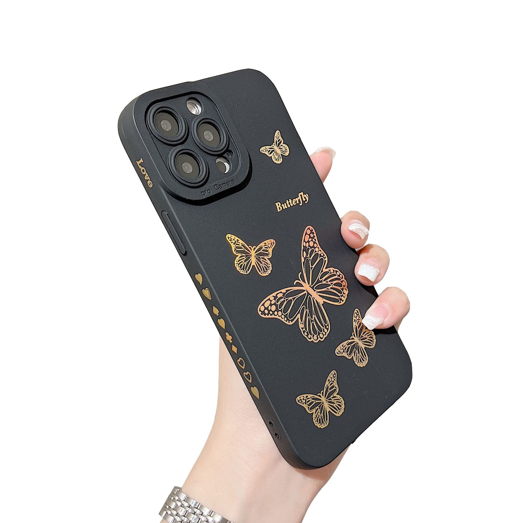 Doowear Cute Sparkle Glitter Butterfly iPhone 11 Case - Shockproof Soft TPU Bumper Cover with Full Camera Protection for Women & Girls (6.1