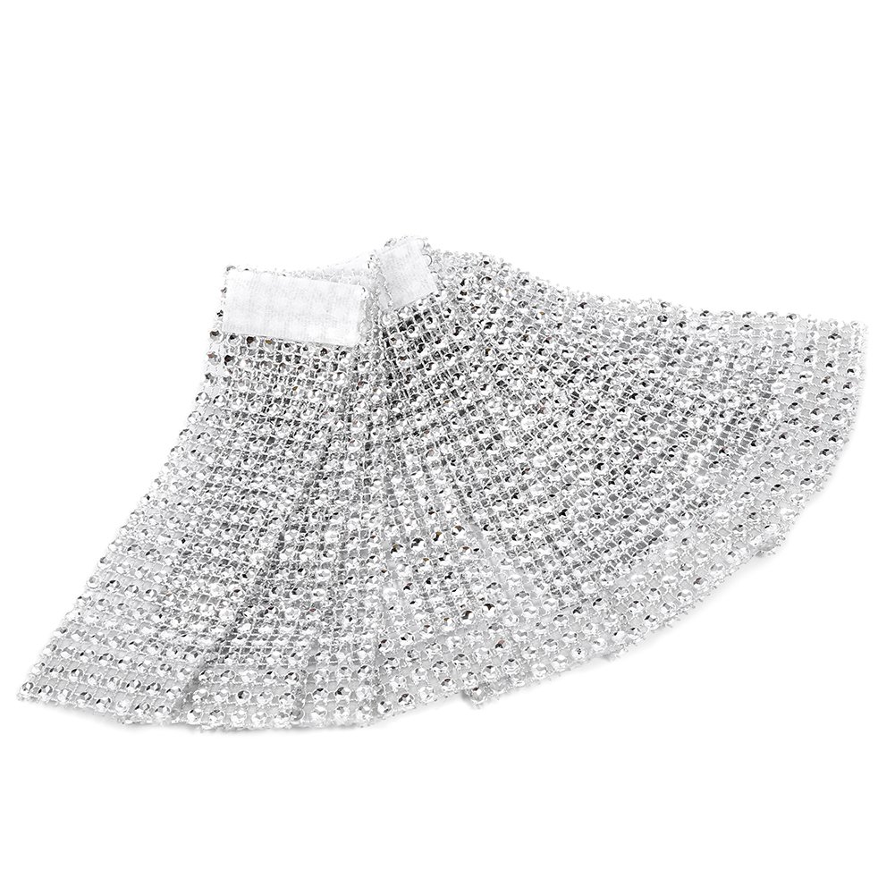 100Pcs Silver Plastic Chair Sash Rings with Diamond Mesh Design - Easy Closure Napkin Rings Holder for Wedding, Party, Birthday & Anniversary Decorations - Perfect for Table Setting, Gift Wrapping and Event Styling