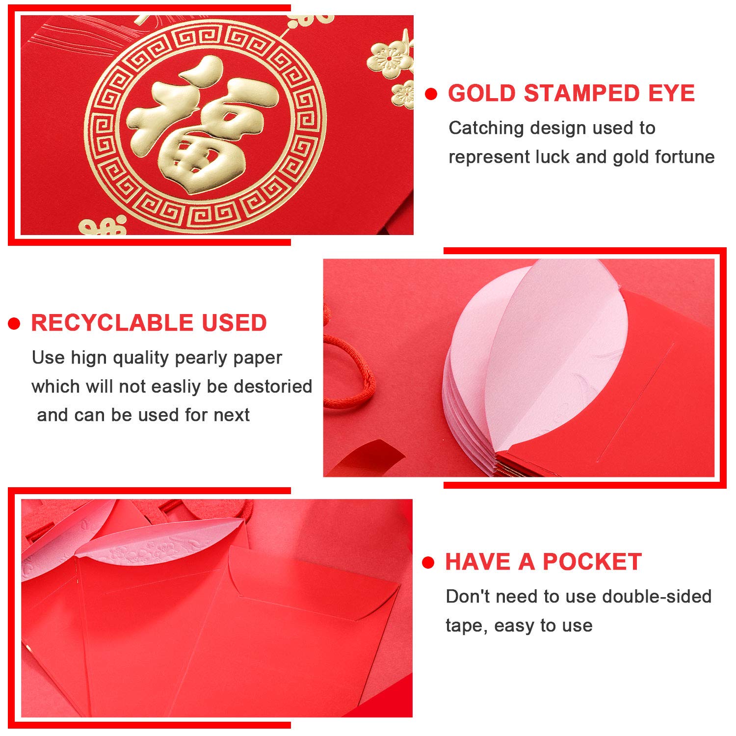 36 Pieces Chinese New Year Red Envelopes 2025 - Large Lucky Money Packets with Gold Foil for Lunar New Year, Spring Festival, Weddings & Gifts - Perfect for Family Gatherings, Cultural Celebrations and Good Fortune Wishes