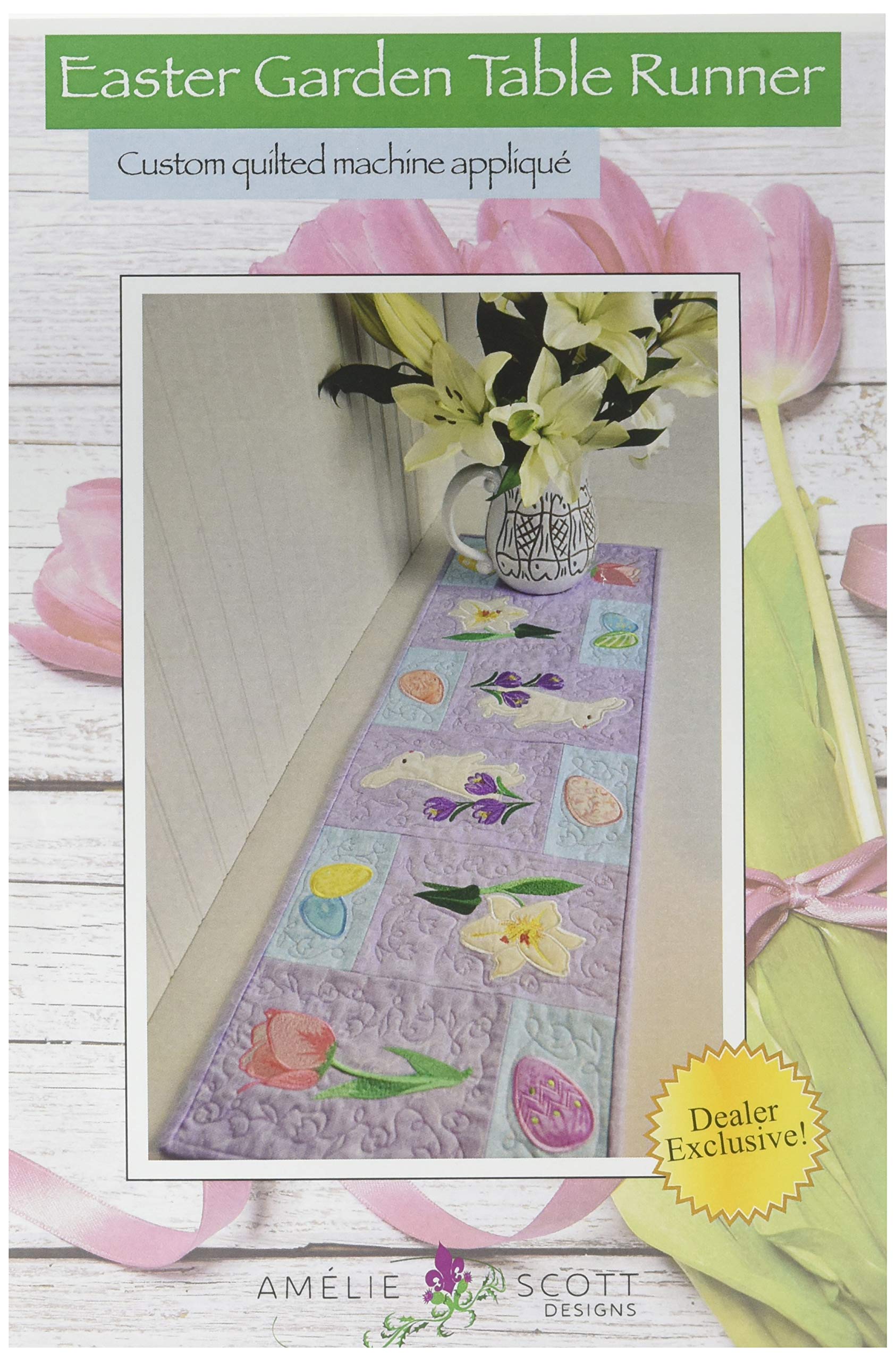 Amelie Scott Designs Easter Garden Table Runner - Floral Spring Tablecloth Decor for Dining Room, Kitchen, Party & Holiday Celebrations