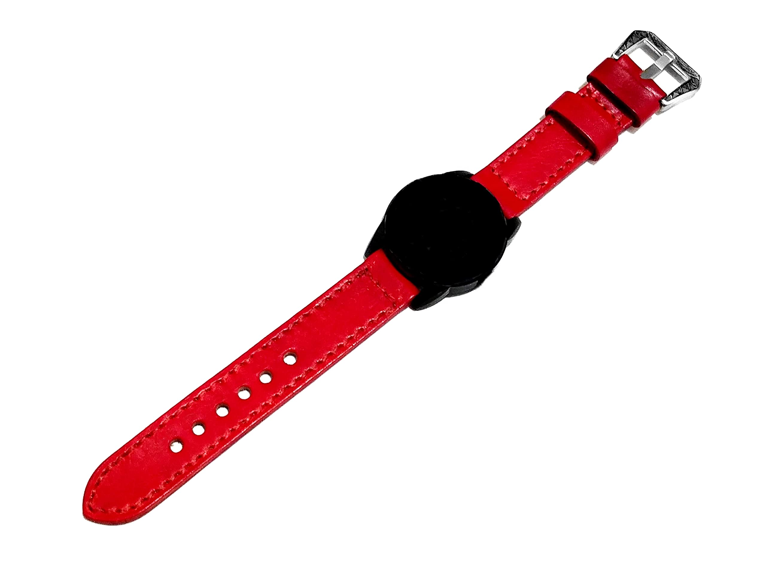 Genuine Red Brushed Leather Band for Garmin Vivoactive 3 & 3 Music - Replacement Strap with Quick Release Pins (B20) | Perfect for Workouts, Running & Everyday Wear