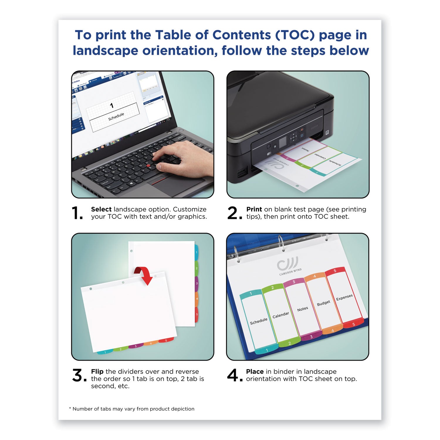 Avery Customizable TOC Ready Index Multicolor Tab Dividers - 10 Tabs (1-10), 11