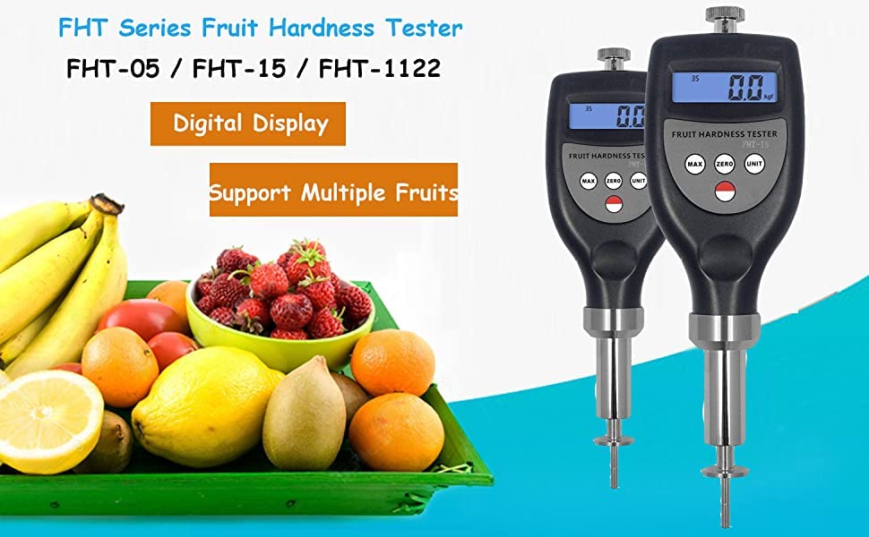 FHT-1122 Digital Fruit Penetrometer - Portable Fruit Hardness Tester for Apples, Pears, Peaches | Accurate Fruit Firmness Measurement for Agriculture, Food Quality Control & Harvest Timing