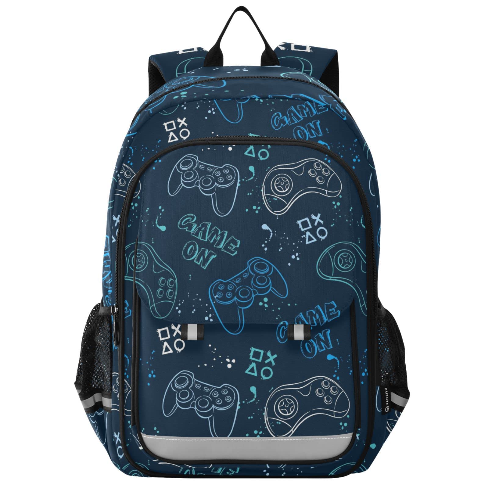 Best Lightweight Joystick Video Game Backpack - Waterproof Laptop Backpack for School, Travel & Gaming with Reflective Stripes - Perfect for Students, Gamers & Daily Commute