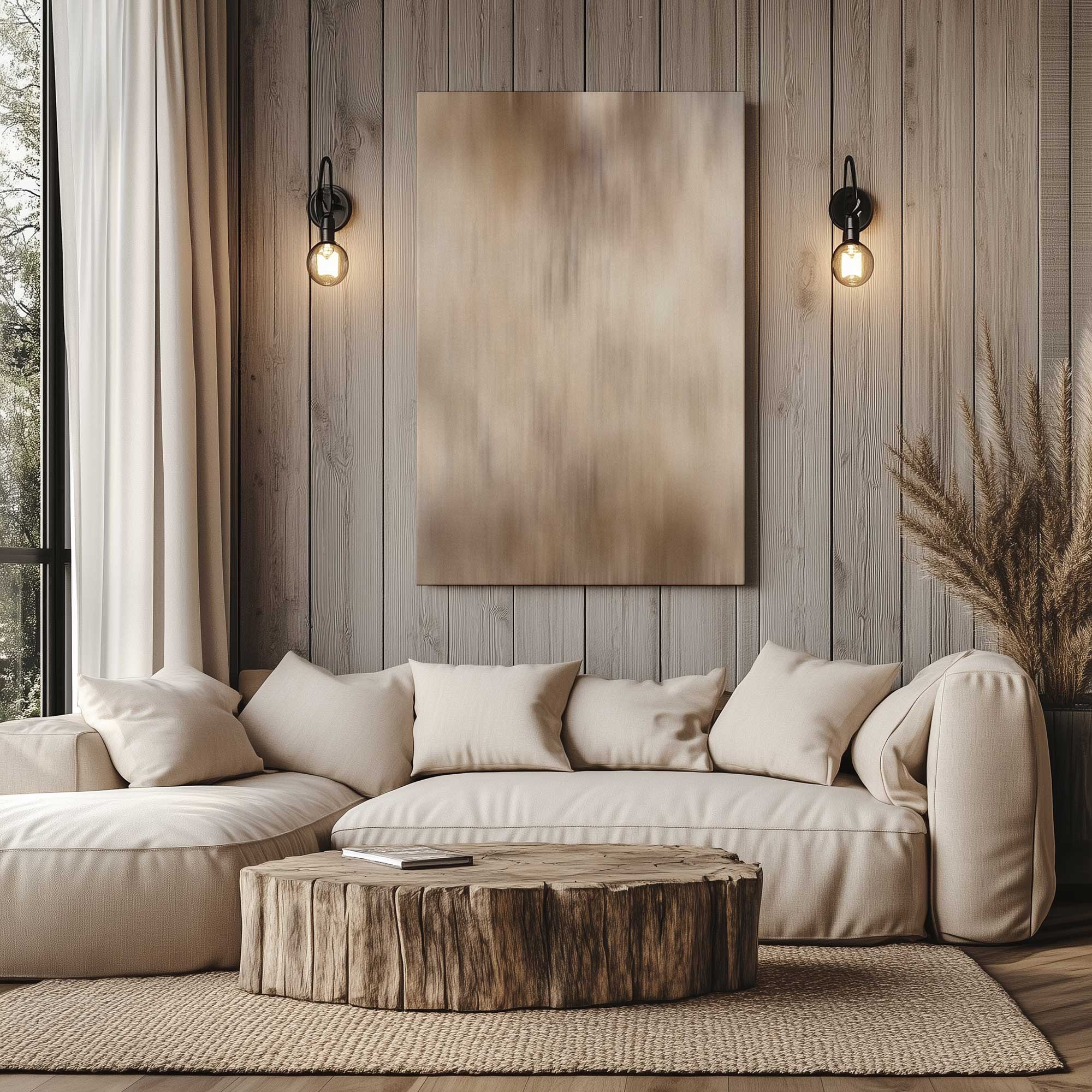 Cosmic Latte Art Print on Canvas - Modern Space Themed Wall Decor for Living Room, Bedroom & Office