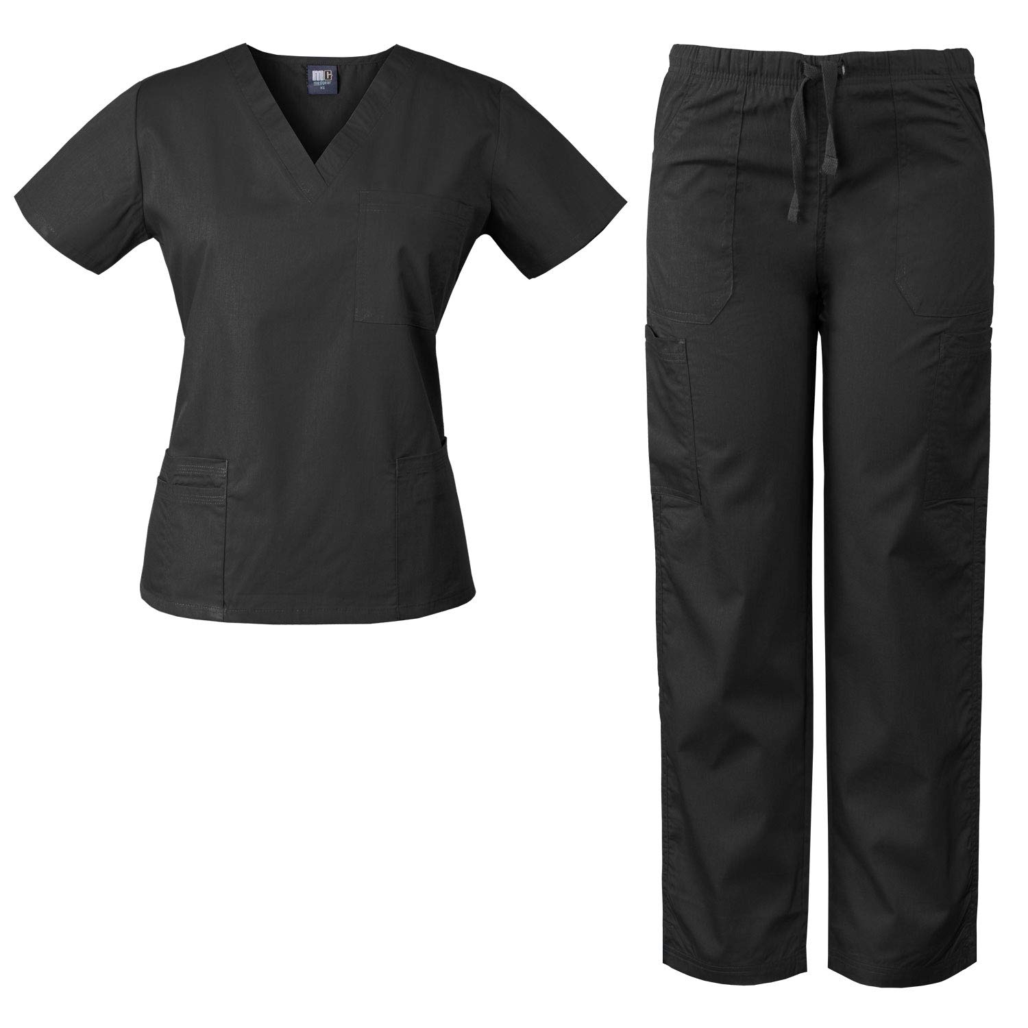 Medgear Women's Scrubs Set - 4 Pocket Medical Uniform Top & Multi-Pocket Pants for Nurses, Doctors & Healthcare Professionals | Comfortable Workwear for Hospitals & Clinics
