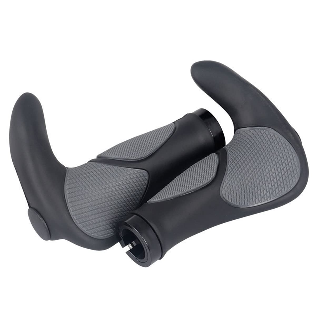Ergonomic Non-Slip Mountain Bike Grips with Horns - Shock Absorbing Handlebar Grips for Cycling & MTB - Perfect for Trail Riding, Commuting and Long-Distance Biking