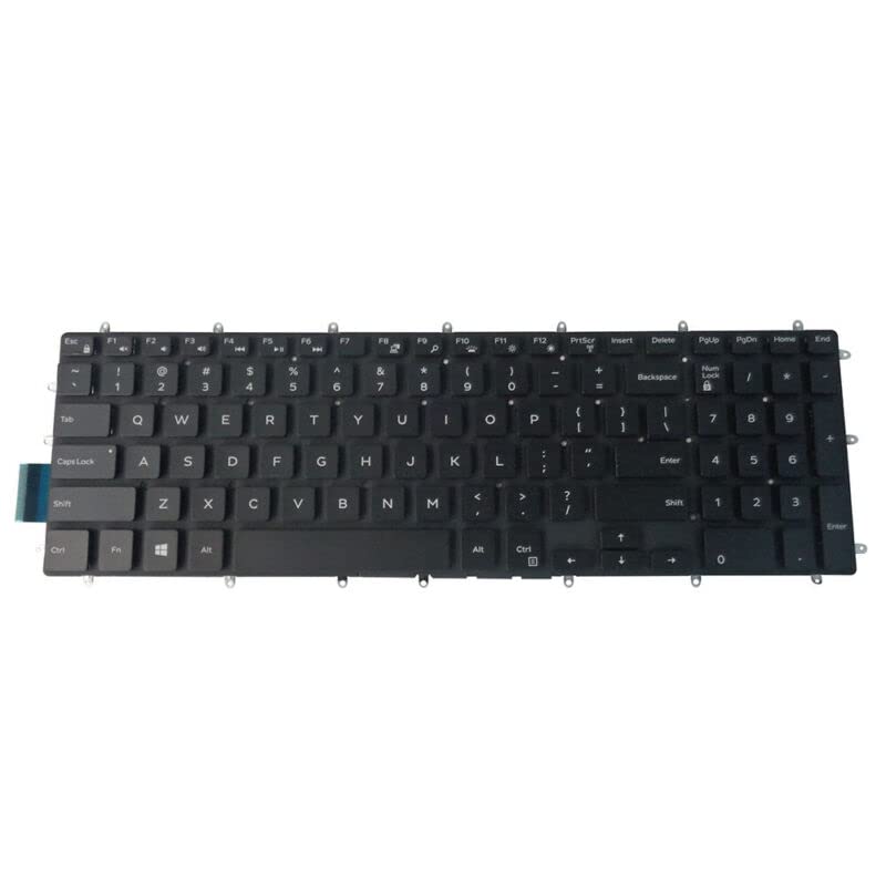 Wangpeng® Backlit US Laptop Keyboard for Dell Inspiron 7566 7567 - Black Replacement Keyboard with LED Lighting | Perfect for Gaming, Coding & Nighttime Use