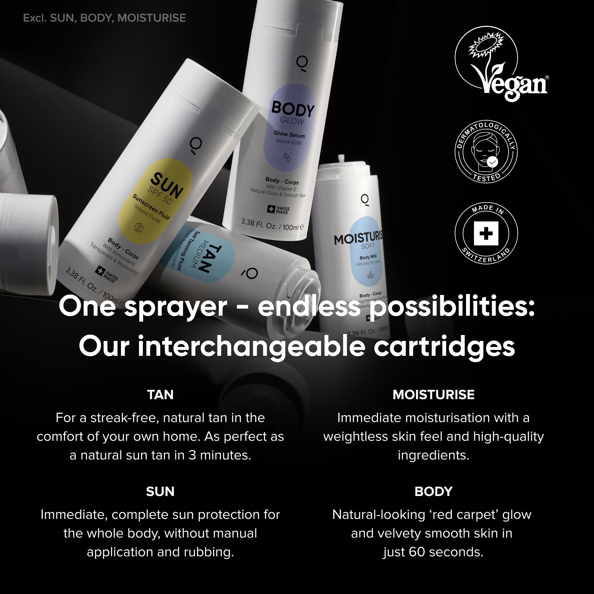 IONIQ Skincare TAN Medium Cartridge - Premium Vegan Self-Tanning Lotion for Natural, Streak-Free Glow in 3 Minutes | Lasts Up to 2 Weeks | Nourishing Formula with Pleasant Fragrance | Future Skincare System | Perfect for Vacations, Weddings & Everyday Radiance