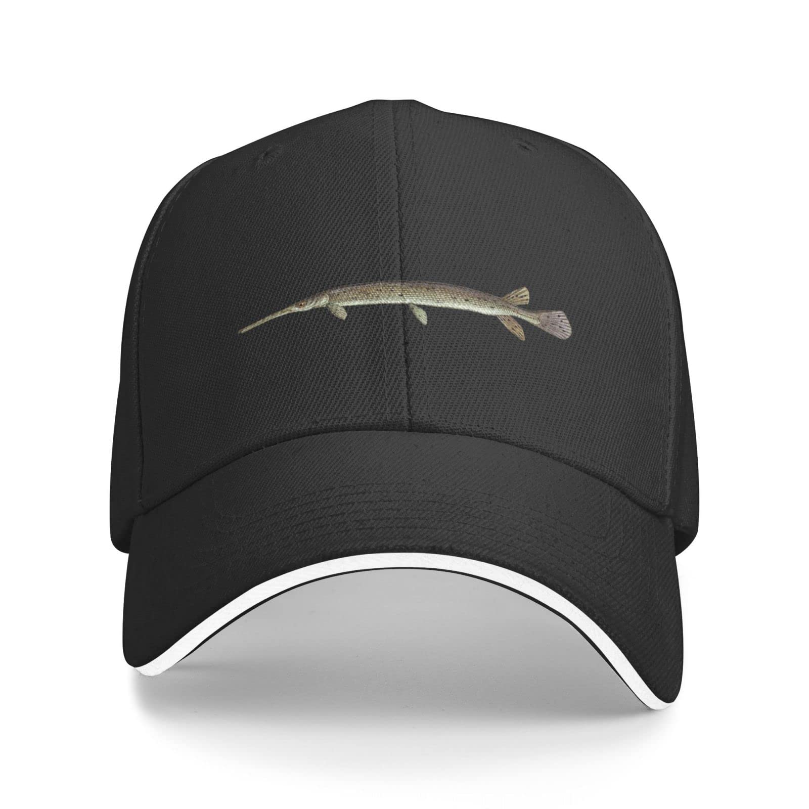 Gar Fish Baseball Golf Cap - Adjustable Trucker Hat for Outdoor Sports & Casual Wear - Custom Black Snapback for Golf, Baseball, and Everyday Use