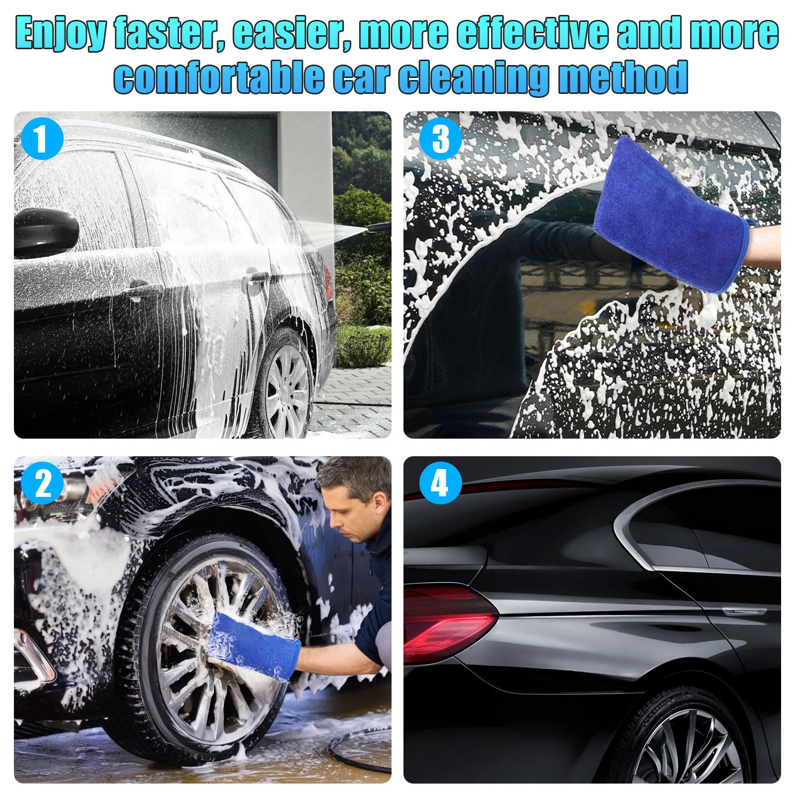 Linkstyle 2-Pack Medium Grade Detailing Clay Mitts for Cars - Auto Clay Bar Wash Mitt for Surface Prep & Paint Correction - Perfect for Car Detailing, Waxing & Ceramic Coating Prep