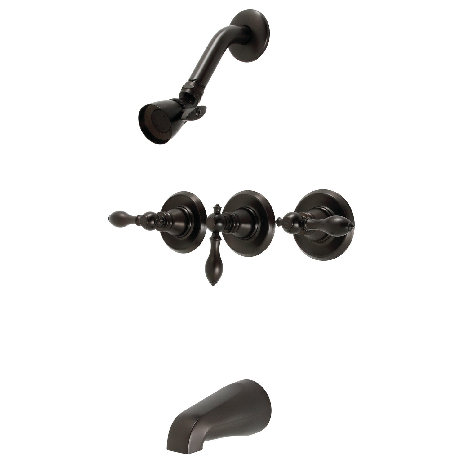 American Classic KB235ACL Triple Handle Tub and Shower Faucet in Oil Rubbed Bronze - Perfect for Bathroom Renovation and Luxury Spa Experience