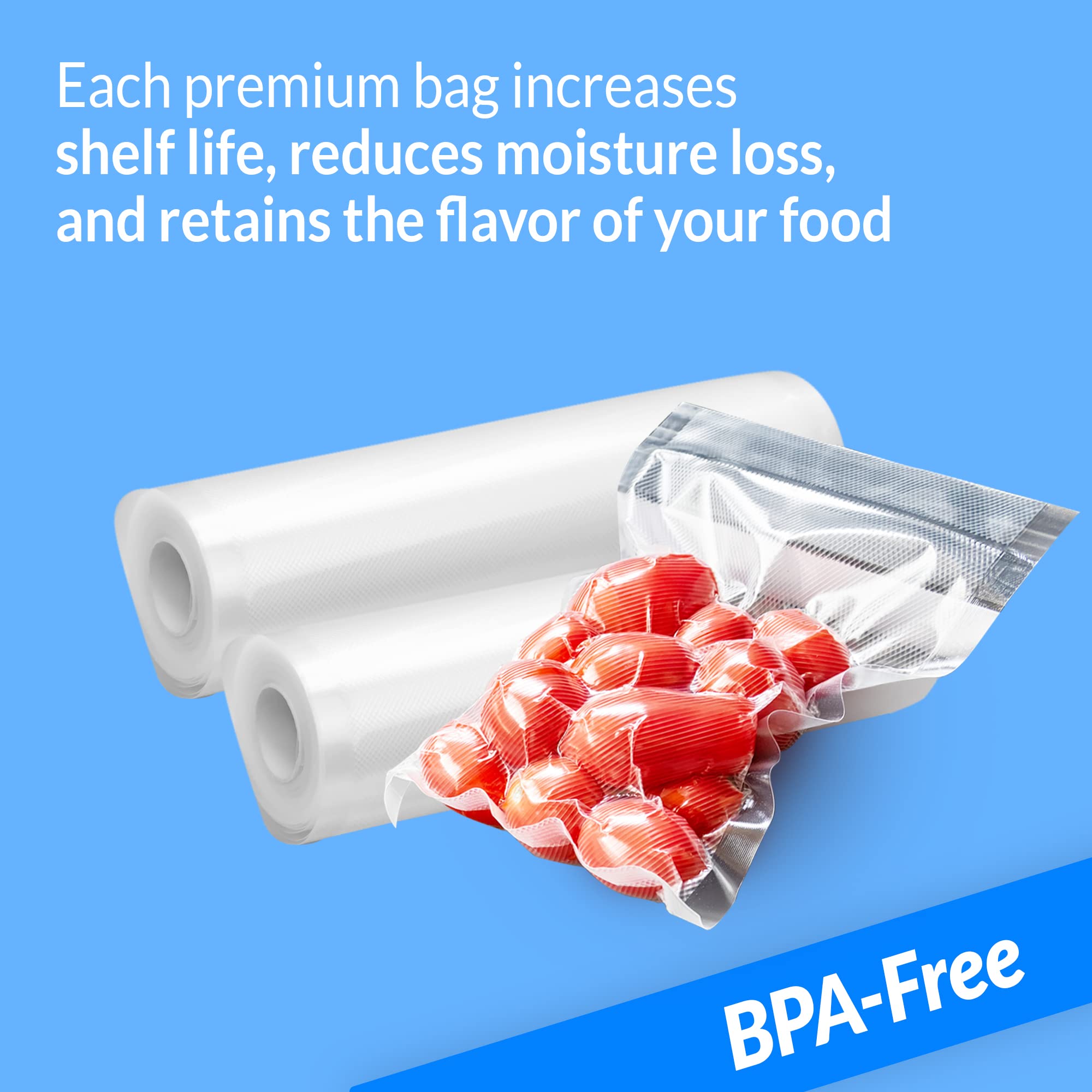 Reliable Vacuum Sealer Bags - 4 Rolls (8