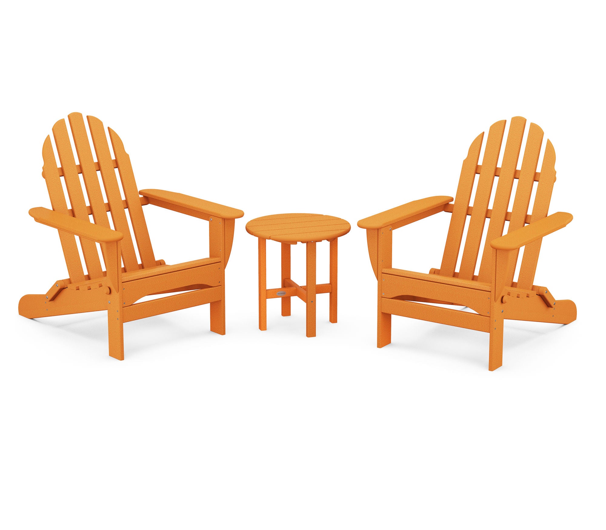 POLYWOOD Classic Folding Adirondack Chair 3-Piece Set - Outdoor Patio Furniture for Deck, Poolside & Garden Relaxation