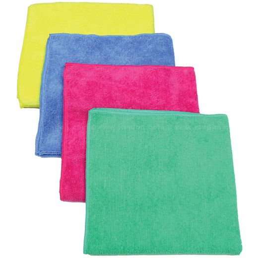 Premium Microfiber Dusting Cloths - Red & White - Super Soft, Lint-Free Cleaning Cloths for Home, Car, Electronics & Glass - 12 Pack
