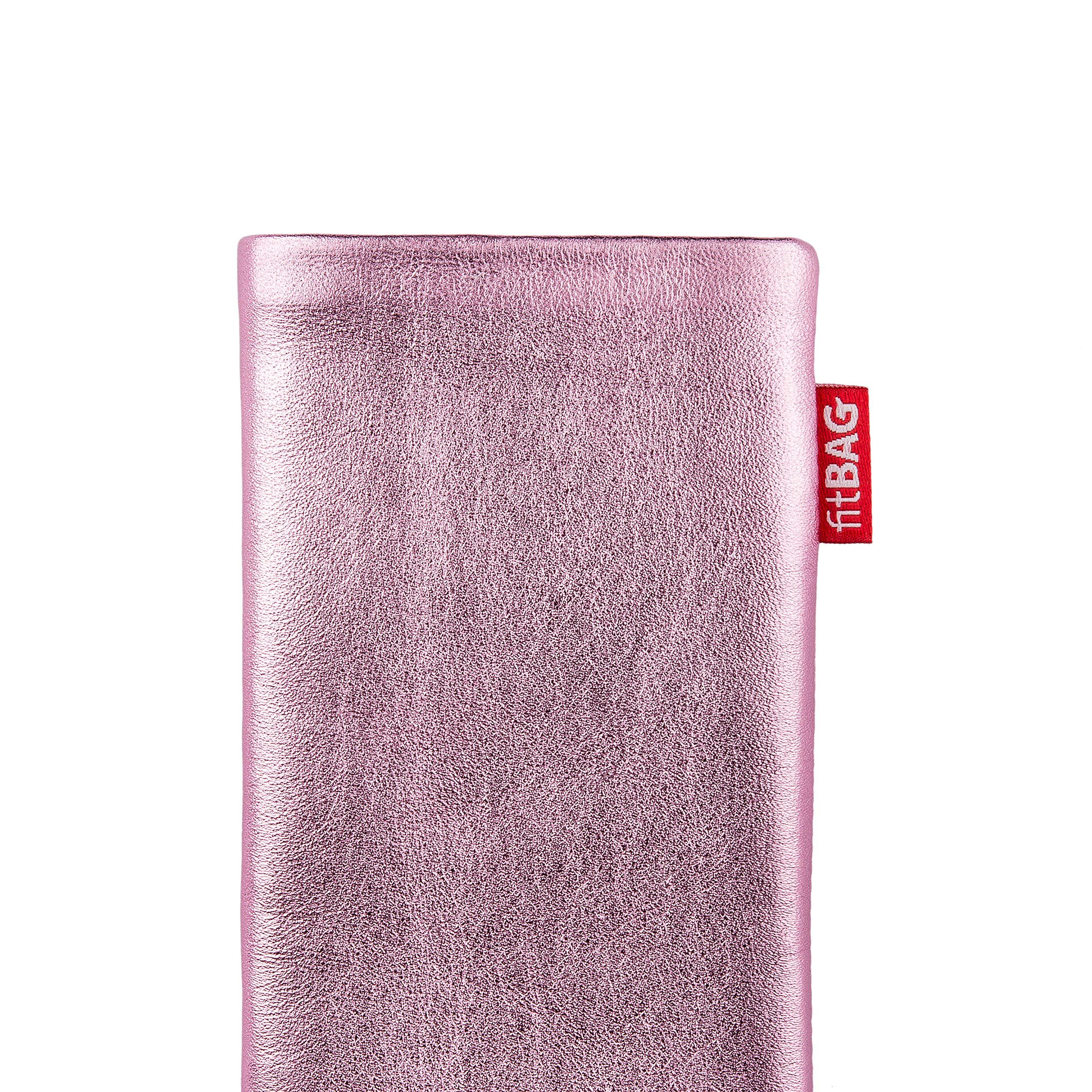 Premium Custom Fit Pink Groove Sleeve for HTC U Play with Original Clear Case | Genuine Nappa Leather Pouch with Microfiber Lining for Screen Cleaning | Perfect for Travel, Office & Daily Device Protection