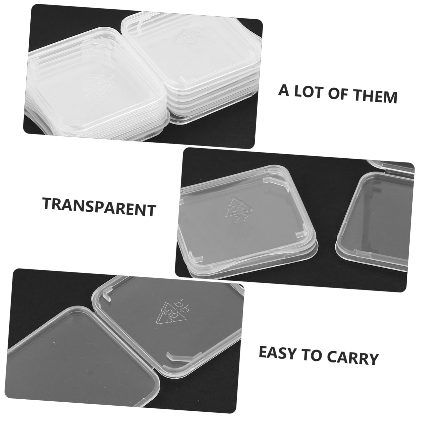 ARTIBETTER 100pcs Memory Card Storage Box - Durable PP Material Card Organizer with Secure Closure - Perfect for SD, Micro SD, CF Cards - Ideal for Photographers, Gamers & Office Organization