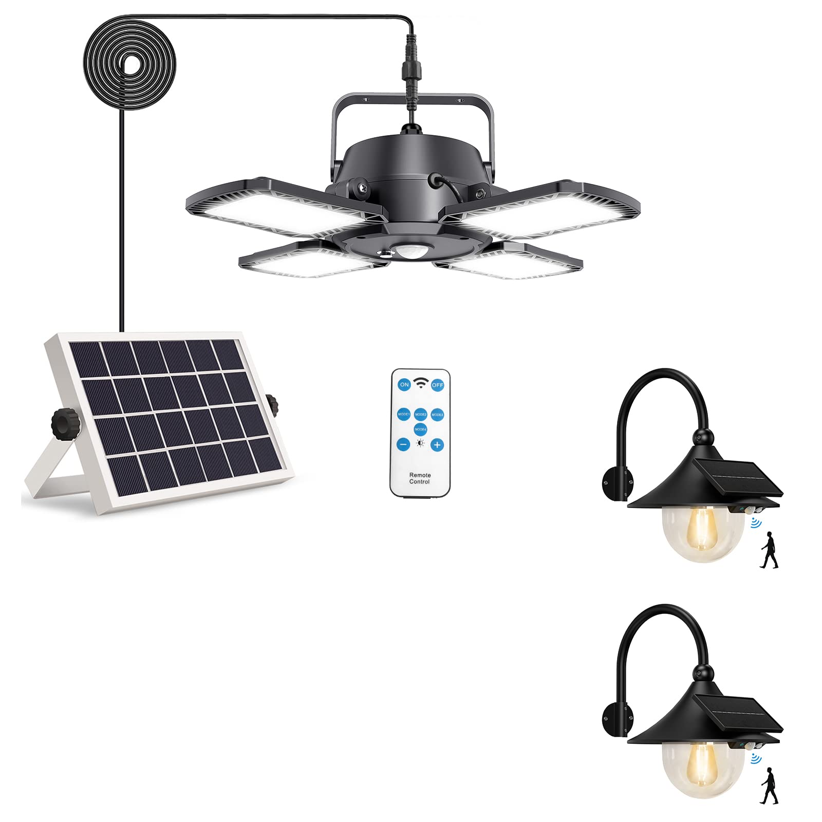 Aqonsie Solar Powered Outdoor Motion Sensor Lights - Waterproof Security Lighting for Shed, Barn, Chicken Coop, Patio, Garden & Garage | Ideal for Backyard, Pathway & Home Security at Night