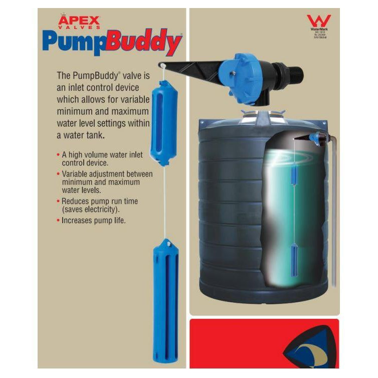 Apex PumpBuddy Dual Level High Flow Automatic Float Valve – Adjustable Water Level Control for Pumped Tanks (Max 1200LPM) – Ideal for RV Water Systems, Marine Applications, and Agricultural Irrigation