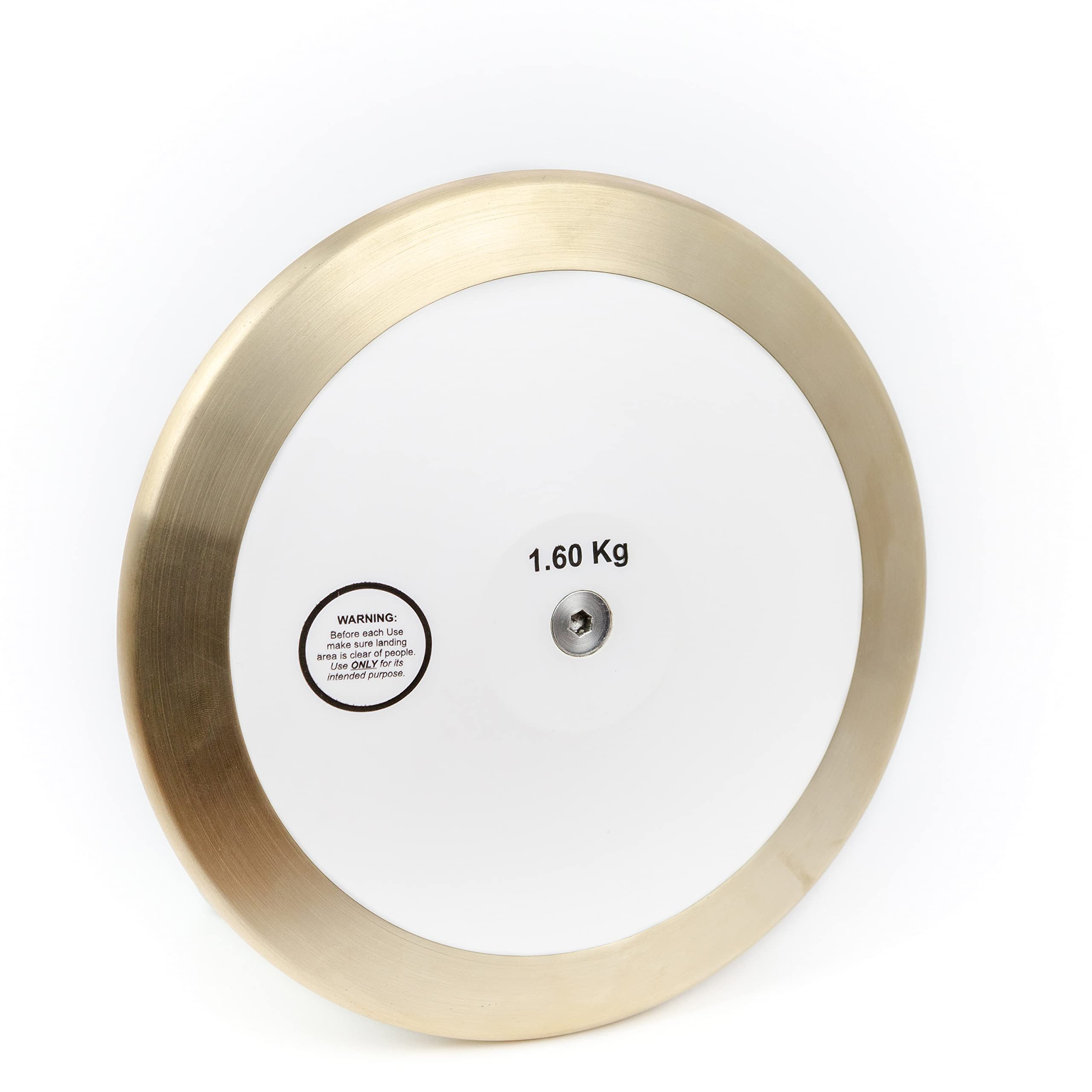 1.6kg Competition Discus for High School & Men's Track and Field - 85% Brass Rim Weight, High Spin Design (Rated to 165 Feet) - Perfect for Training, Meets & Improving Throw Distance
