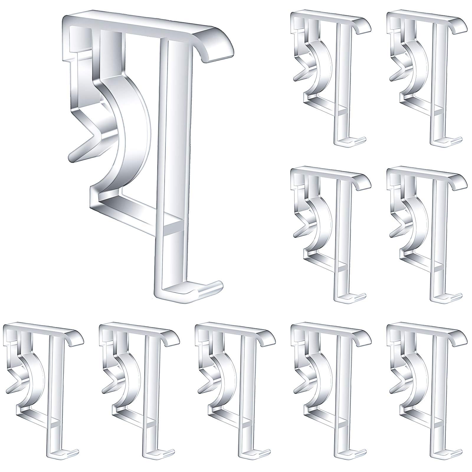 Jetec 2 Inch Clear Plastic Hidden Valance Clips for Blinds - Window Valance Retainer Clips (10 Pack) - Perfect for Securing Window Treatments in Living Rooms, Bedrooms & Offices