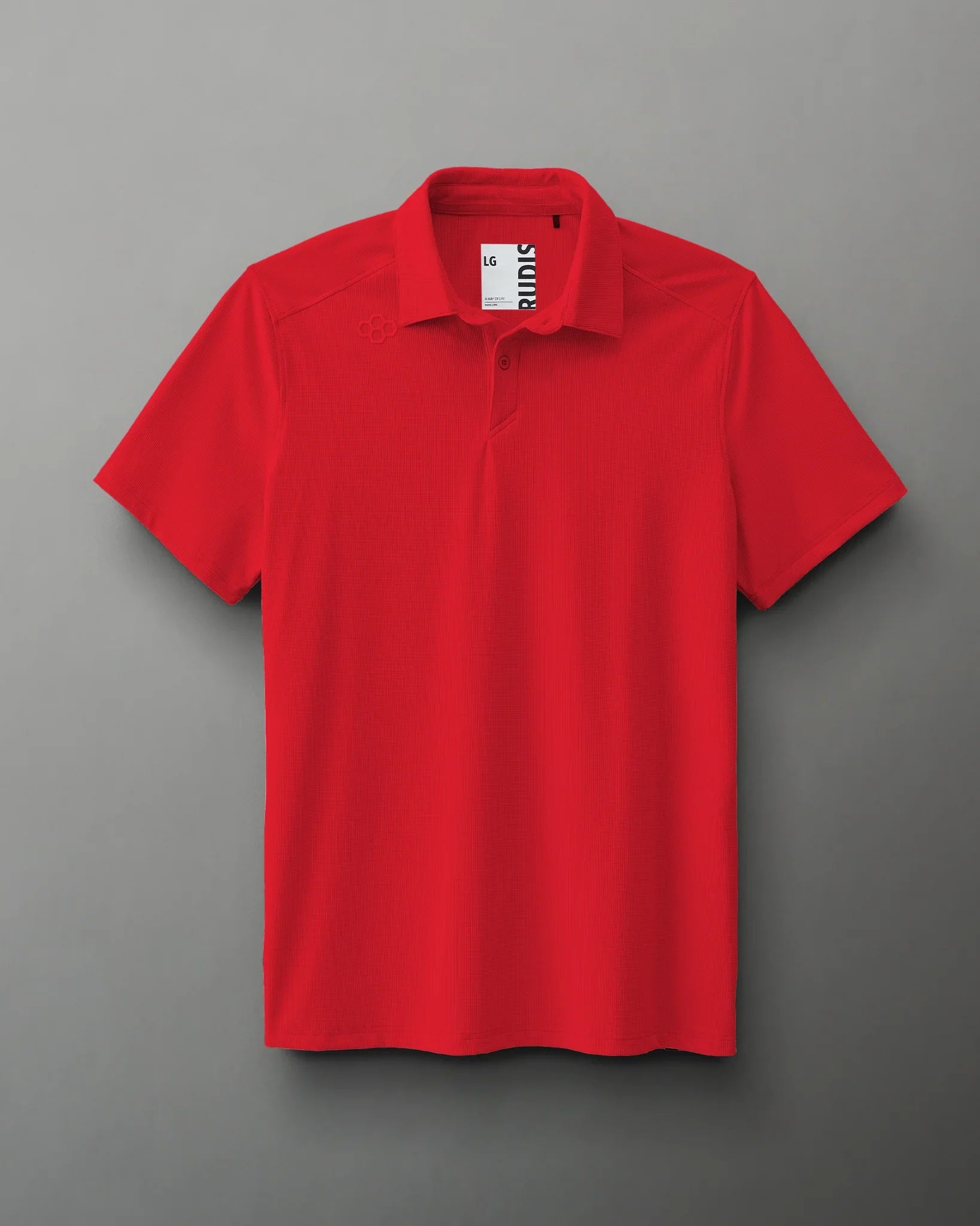 RUDIS Men's Performance Polo Shirt - Breathable & Moisture-Wicking Red Golf Shirt for Men | Perfect for Golf, Tennis & Casual Wear
