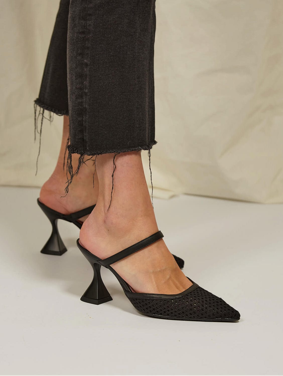 Ibiza Cotton Mesh Pointed Heels for Women | Comfortable Summer Sandals with Breathable Design | Perfect for Beach Parties, Weddings & Night Out