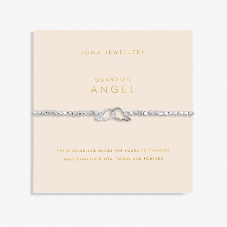 Joma Jewellery Bracelet - Forever Yours Guardian Angel Charm Bracelet for Women | Sterling Silver Adjustable Bangle | Inspirational Gift for Birthday, Anniversary & Everyday Wear