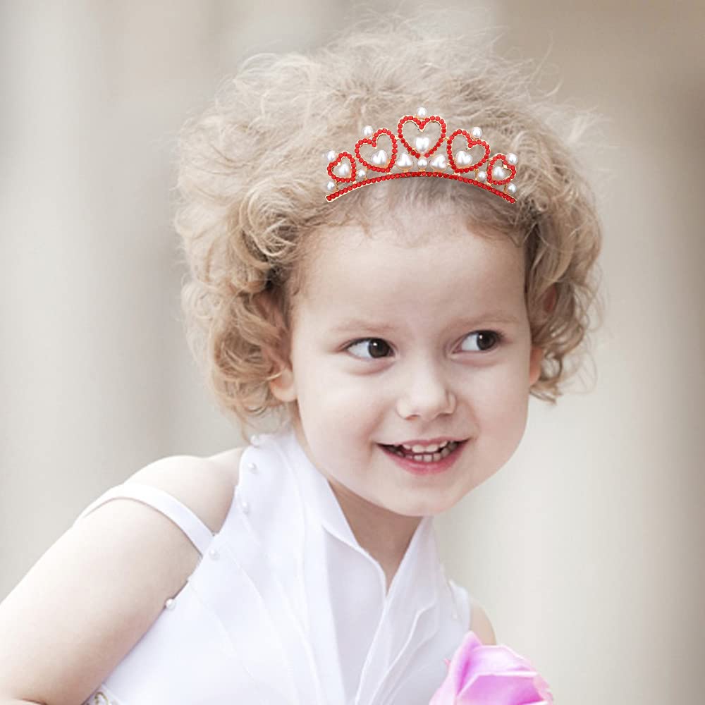 ANBALA 3 Pack Small Tiara Crown with Hair Comb - Mini Princess Crystal Tiaras for Girls Ages 2-10 - Cute Hair Accessories for Birthday Parties, Pageants, Dress-Up & Special Occasions