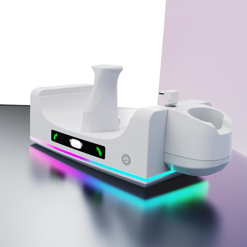 Fast Charging Dock for Meta Quest 3 VR Headset & Controllers - LED Indicator, Wall Mount Stand | Perfect for Gaming, VR Streaming & Home Entertainment Setup