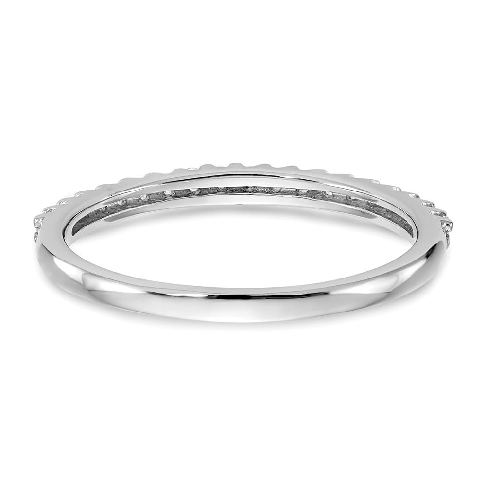 14K White Gold Diamond Band Ring for Women - 0.19Ct Round Cut Solitaire Wedding Ring - Perfect for Engagement, Anniversary & Everyday Elegance