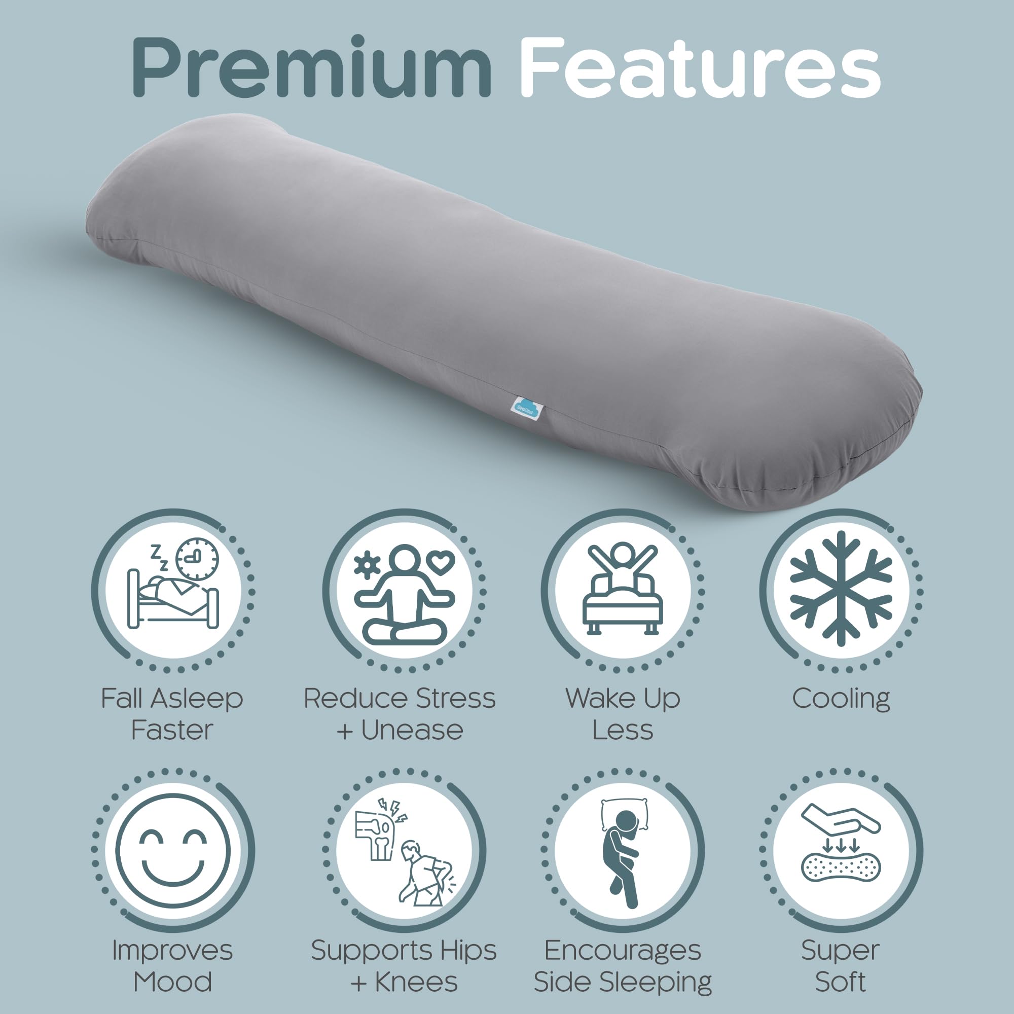8lbs Weighted Body Pillow for Adults - Cooling Full Body Pillow for Side Sleepers - X-Large 48