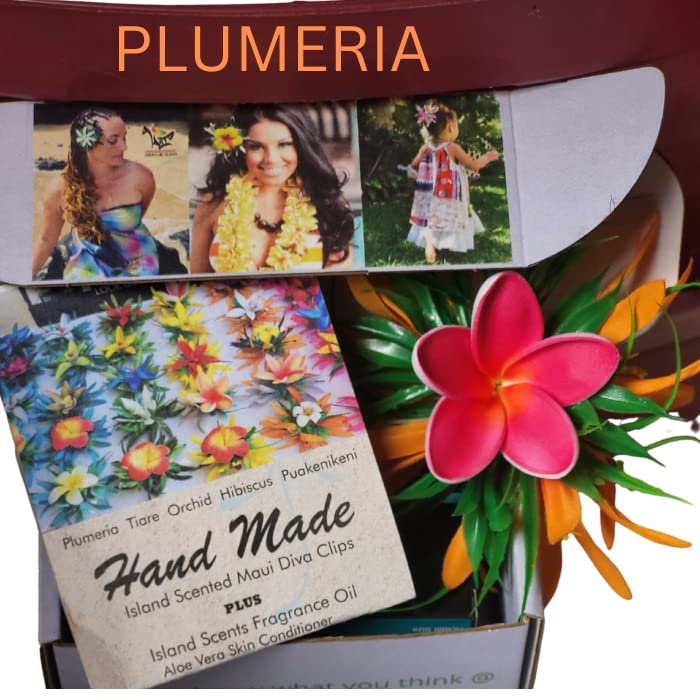 Artificial Plumeria Flower Hair Clip for Women - Large Tropical Hair Accessories for Beach, Luau, Bridal & Boho Styles - Hawaiian Floral Hair Clips by Aviella Aloha - Perfect for Weddings, Vacations & Summer Parties