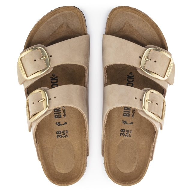 Arizona Big Buckle Nubuck Leather Narrow Sandals for Women | Comfortable Casual & Dressy Footwear | Perfect for Summer, Beach, and Everyday Wear