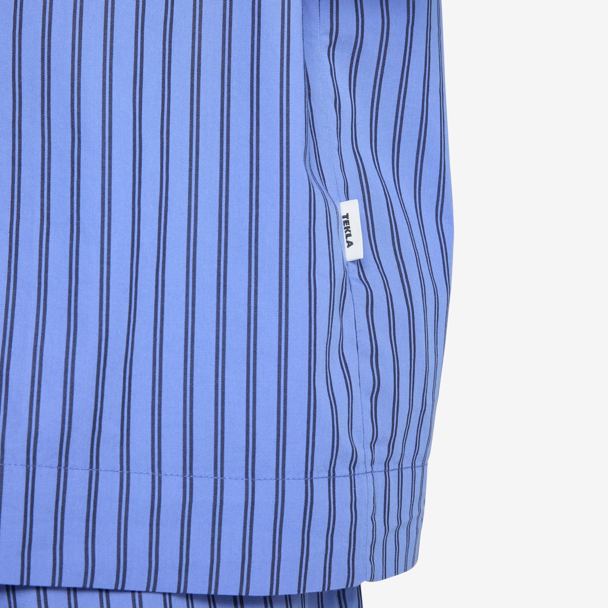 Soft Cotton Poplin Pajama Shirt with Boro Stripes - Comfortable Sleepwear for Men & Women - Perfect for Nighttime Relaxation and Lounging