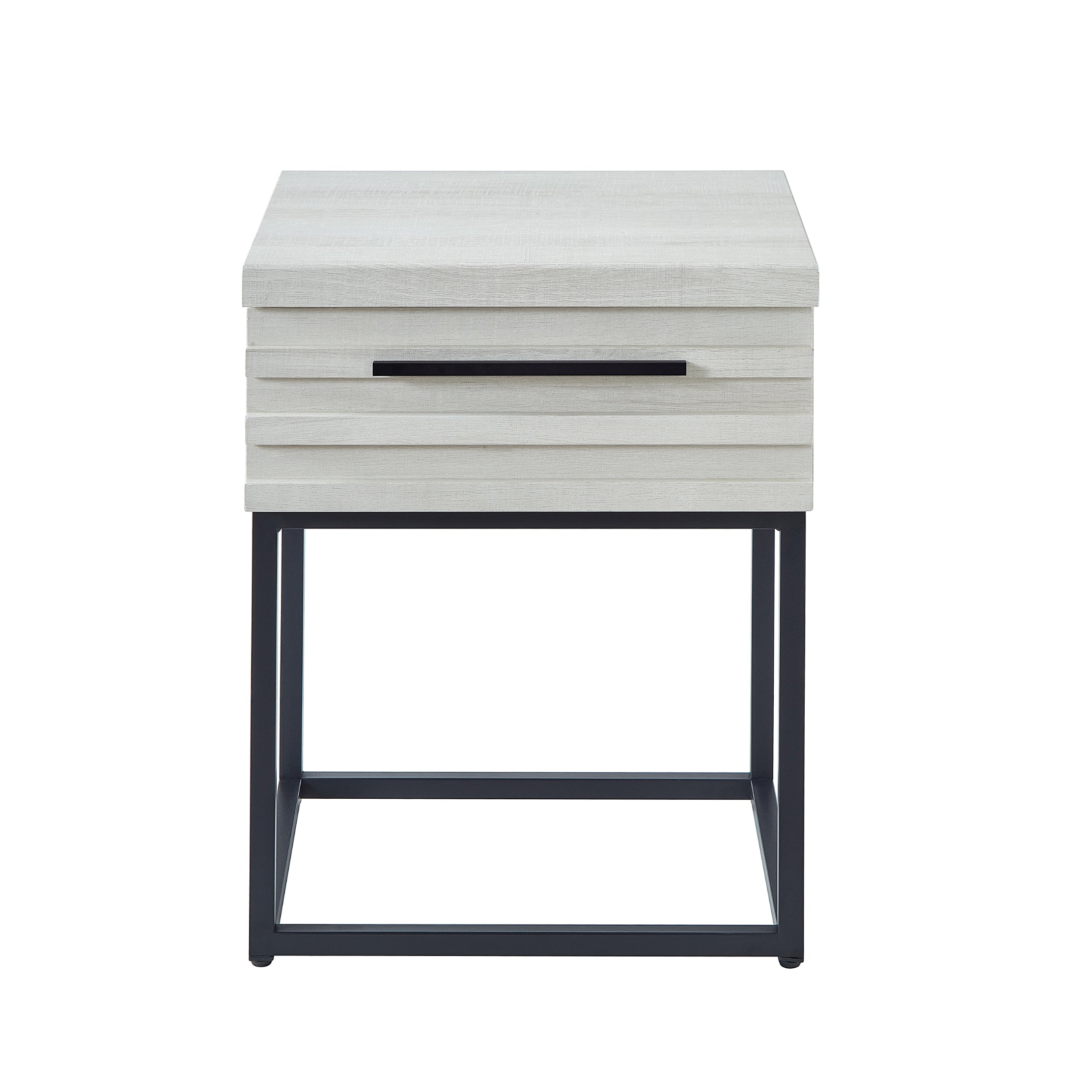 Roundhill Furniture Celestial Contemporary Storage End Table - Modern Nightstand with Drawer for Bedroom, Living Room & Office - Stylish Side Table for Home Decor & Organization