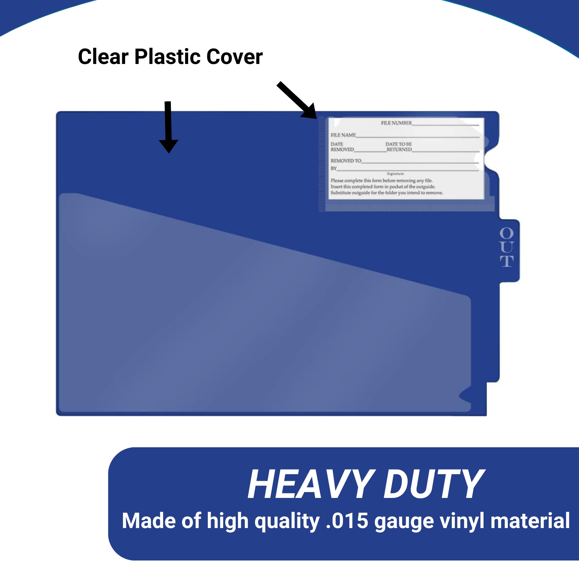 Professional Vinyl File Folders with Center Tab, Diagonal Cut Front Pocket & Top Slip Pocket - Letter Size 9