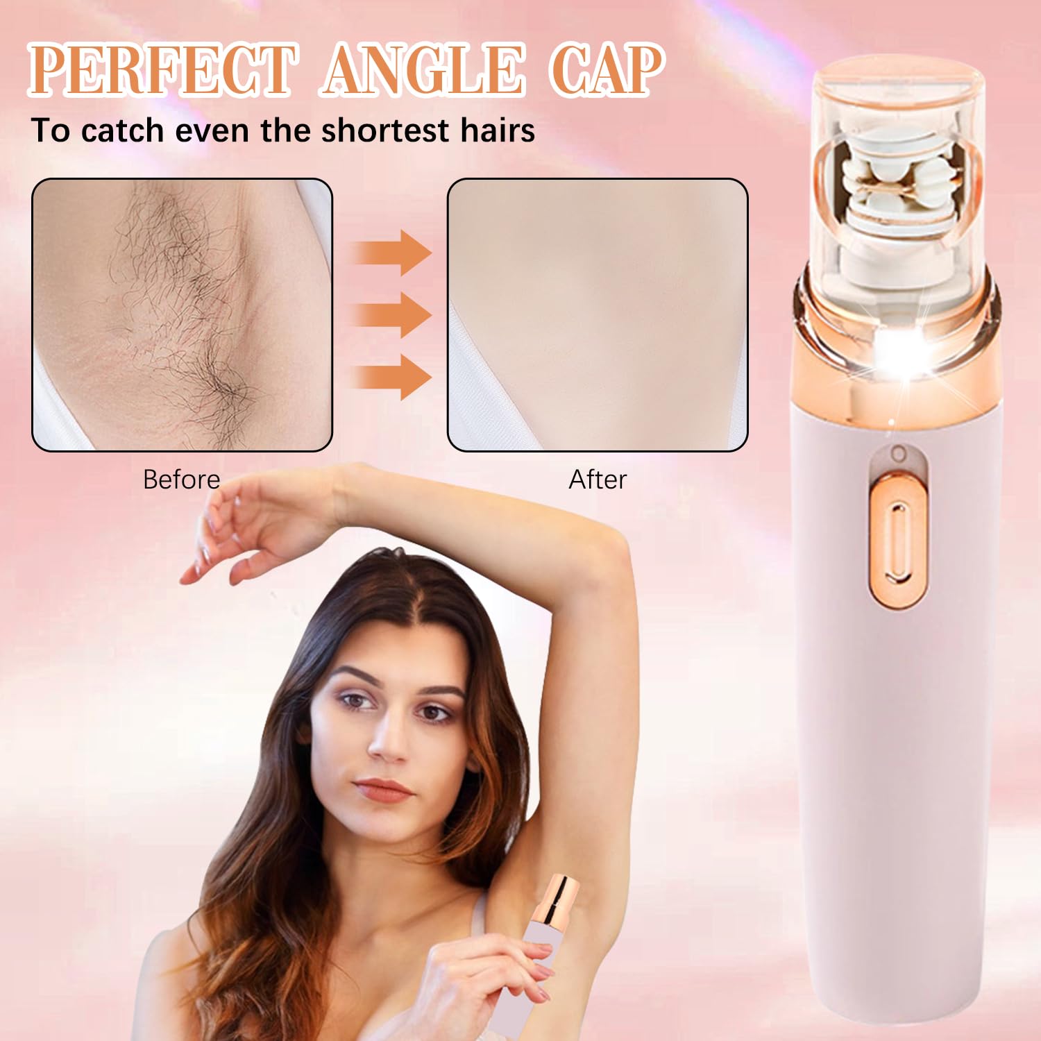 Pluxy Epil 3.0 Women's Facial Hair Remover - 2-in-1 Electric Epilator & Shaver for Face, Lip, Legs, Underarms - Painless Hair Removal for Smooth Skin at Home or Travel