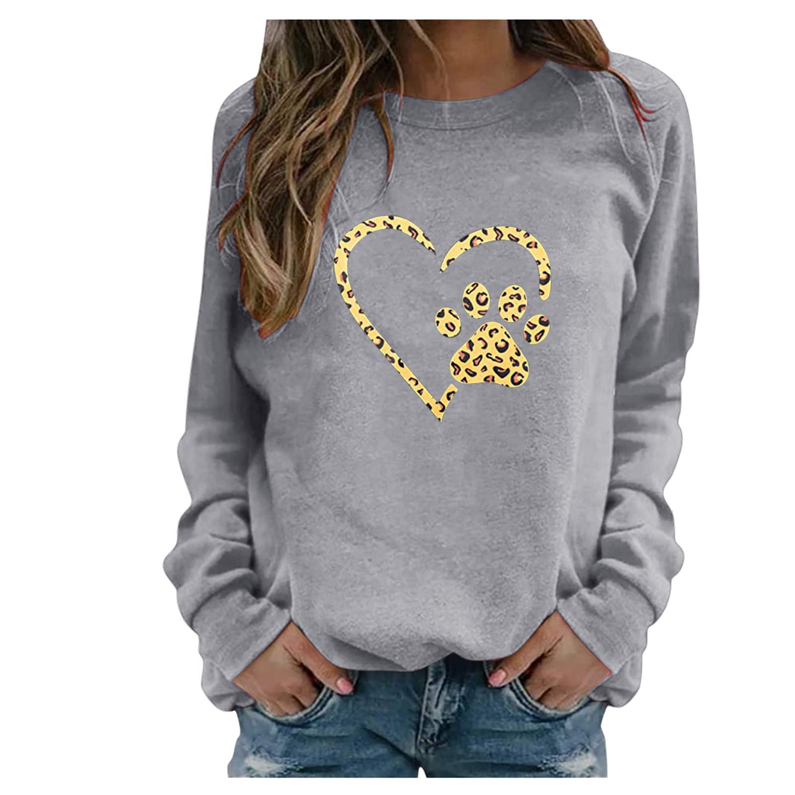Women's Casual Print Sweatshirt - Long Sleeve O-Neck Blouse Top for Everyday Wear | Perfect for Work, Weekend & Fall Layering