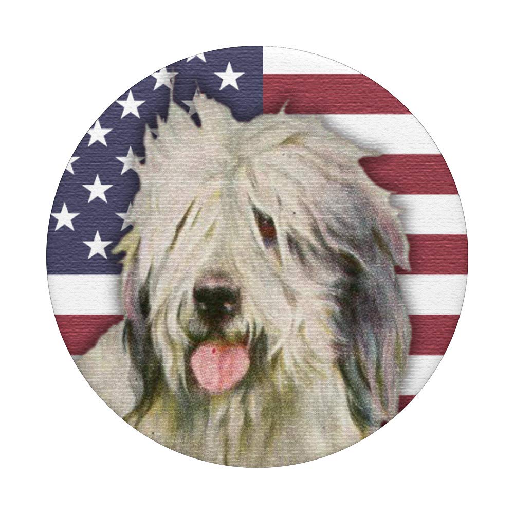 Old English Sheepdog Plush Toy with USA Flag - Cute Stuffed Animal for Kids, Dog Lovers & Patriotic Decor | Perfect Gift for Birthdays, Nursery Decor & American Holidays