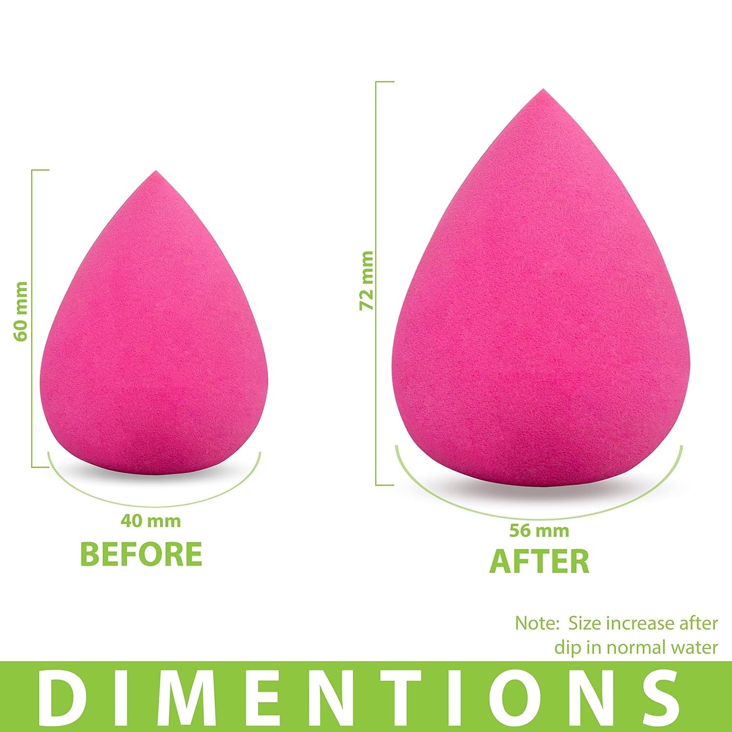 All4U (Pack of 2) Professional Makeup Sponges Set - Large & Small Beauty Blenders, Latex-Free, Washable & Soft Foam Cosmetic Sponges for Flawless Foundation & Concealer Application - Perfect for Daily Makeup & Travel
