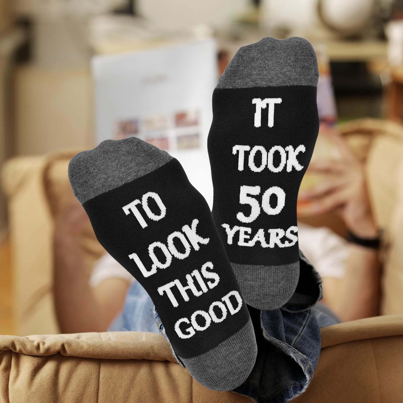 50th Birthday Gifts for Men - Funny Black Cotton Socks with Cool Crew Designs | Perfect 50th Birthday Party Decorations & Humorous Gift Idea for Him | Great for Birthday Celebrations, Gag Gifts & Special Occasions