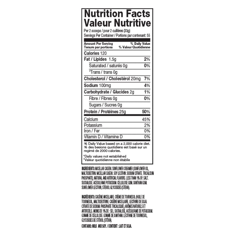 Dymatize Elite 100% Micellar Casein Protein Powder - Slow Digesting for Overnight Muscle Recovery, 25g Protein with 5.4g BCAAs & 2.3g Leucine, Smooth Vanilla Flavor, 4lb (1.81kg) - Perfect for Post-Workout & Bedtime Muscle Repair