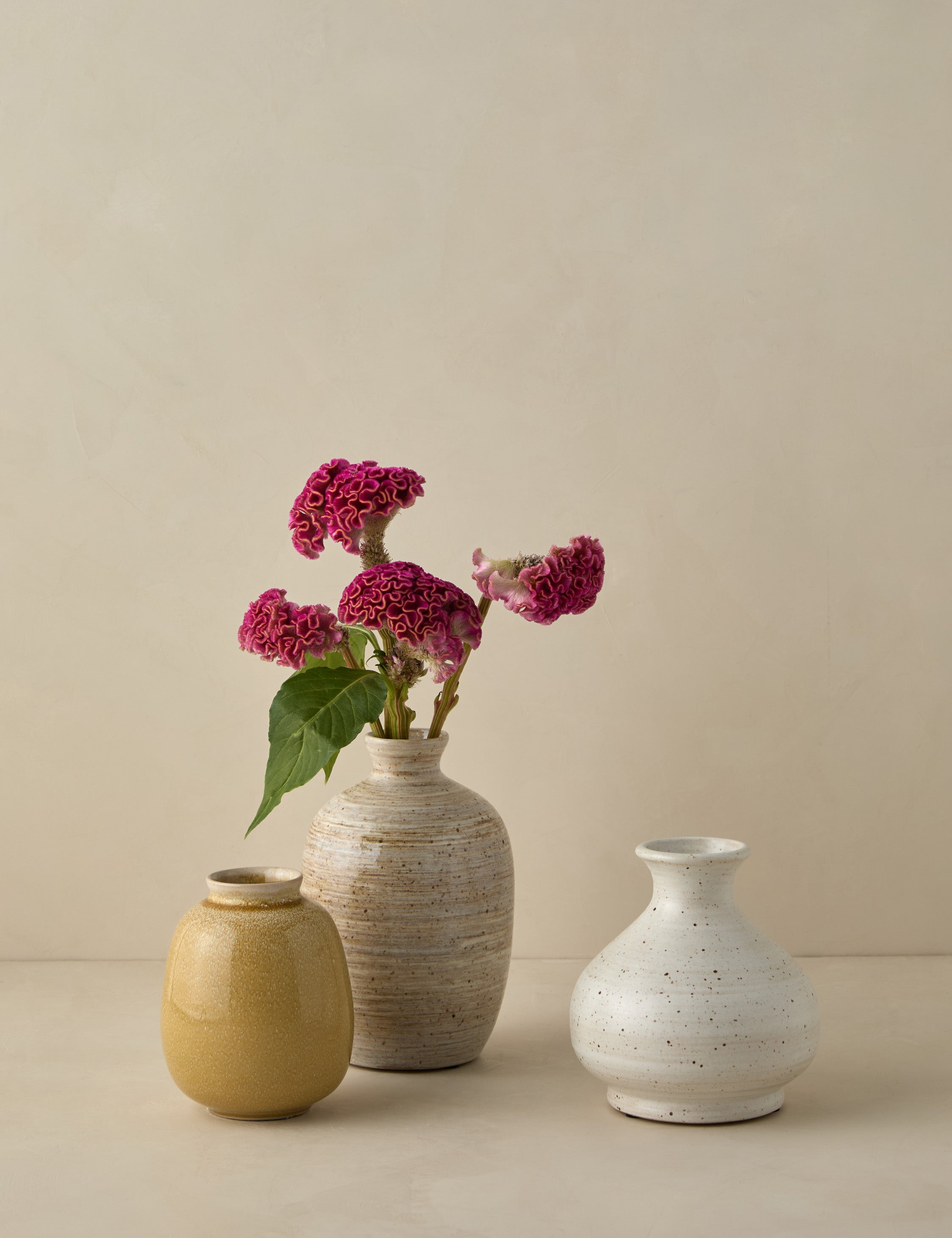 Bryony Vases Set of 3 - Modern Decorative Glass Vases for Home, Office & Wedding Decor - Perfect for Flowers, Centerpieces & Interior Design