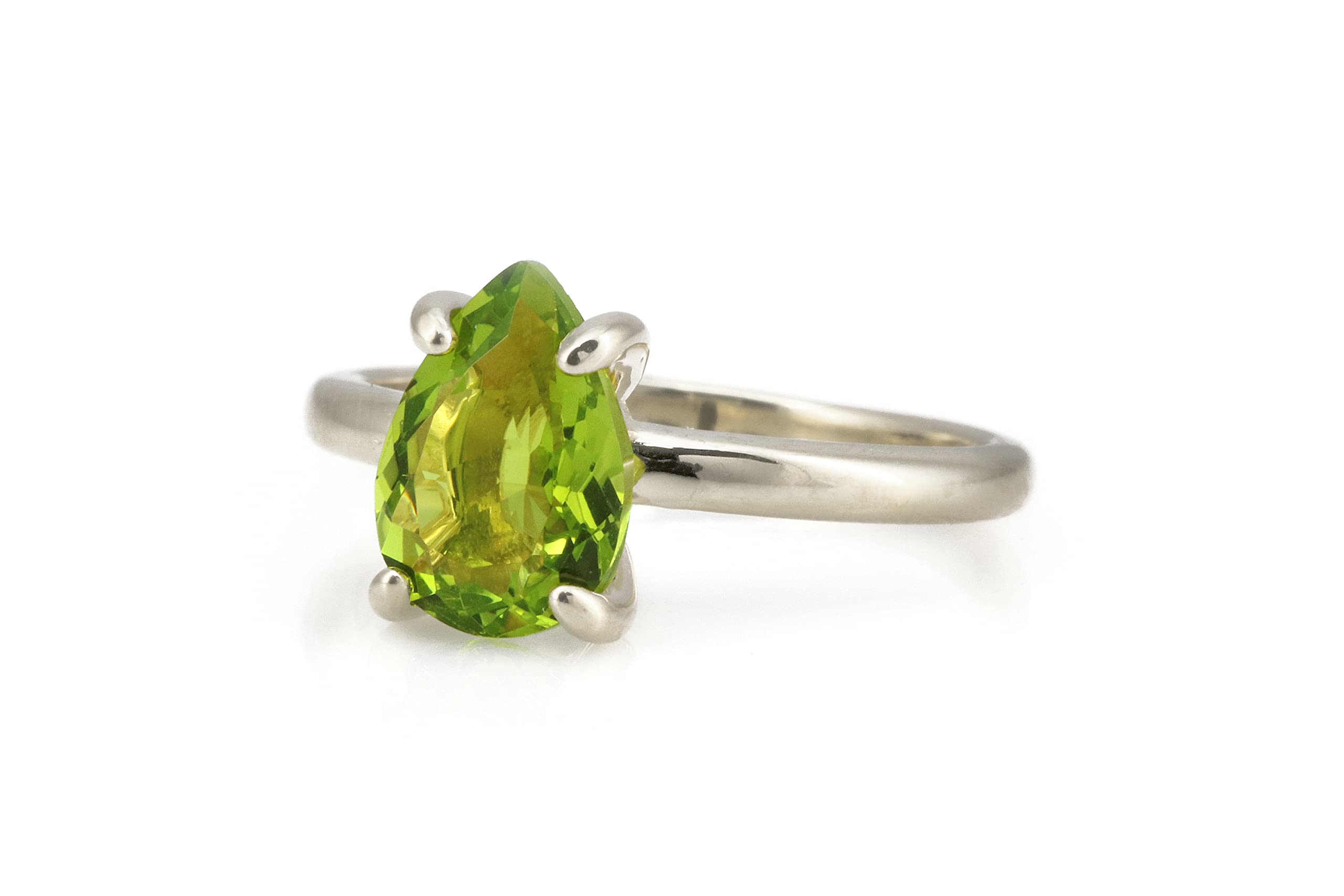 August Birthstone Rings for Women - 925 Sterling Silver Peridot Gemstone Ring | Handmade 14K Gold Accent Jewelry | Gift Box Included | Perfect for Birthdays, Anniversaries & Special Occasions