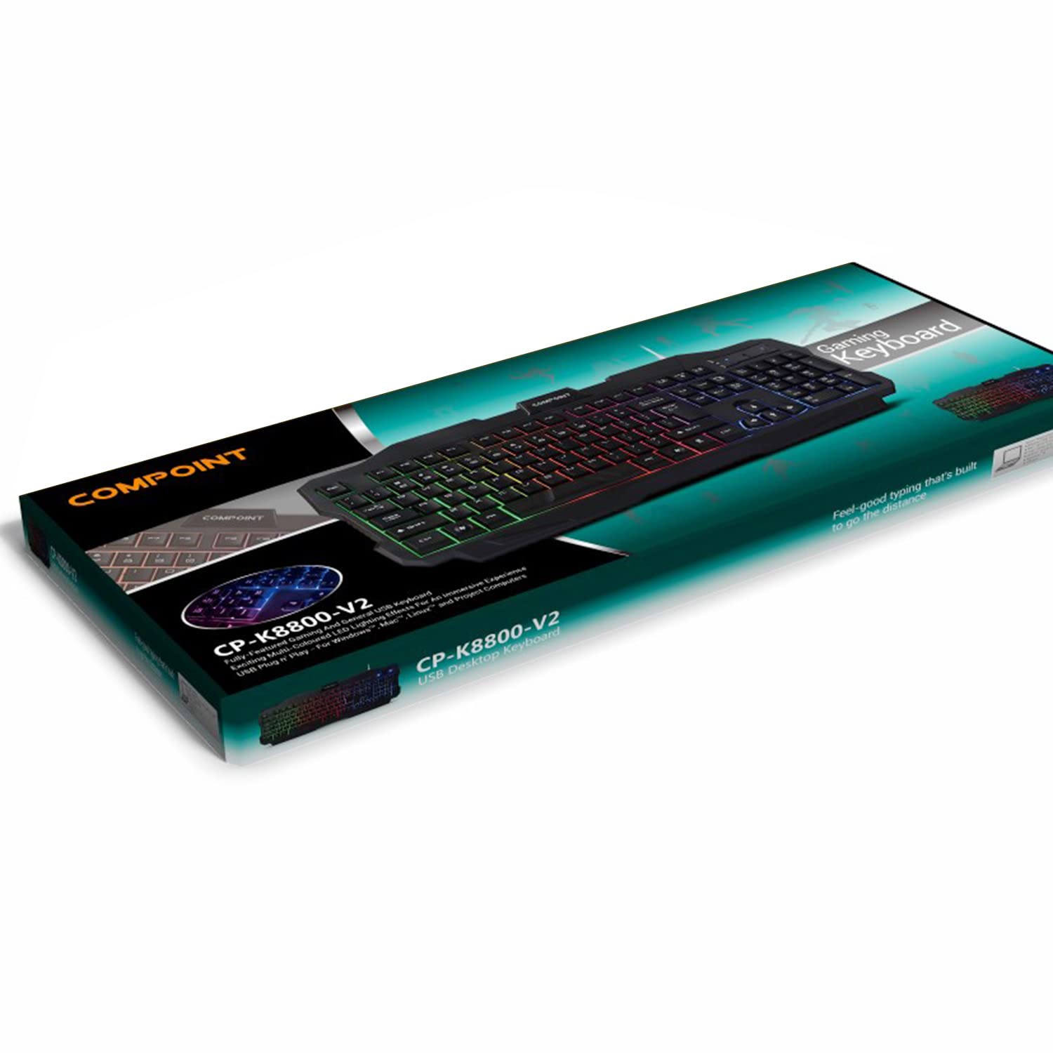 Compoint RGB Gaming Keyboard - USB Wired for PC, PS5, Xbox & MAC - Silent Mechanical with Wrist Rest - Perfect for Esports & Streaming